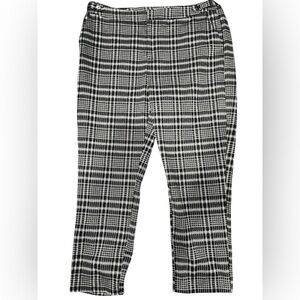 Sharagano Menswear XL Plaid Black & White Casual Formal Cropped Capri Pants NWT